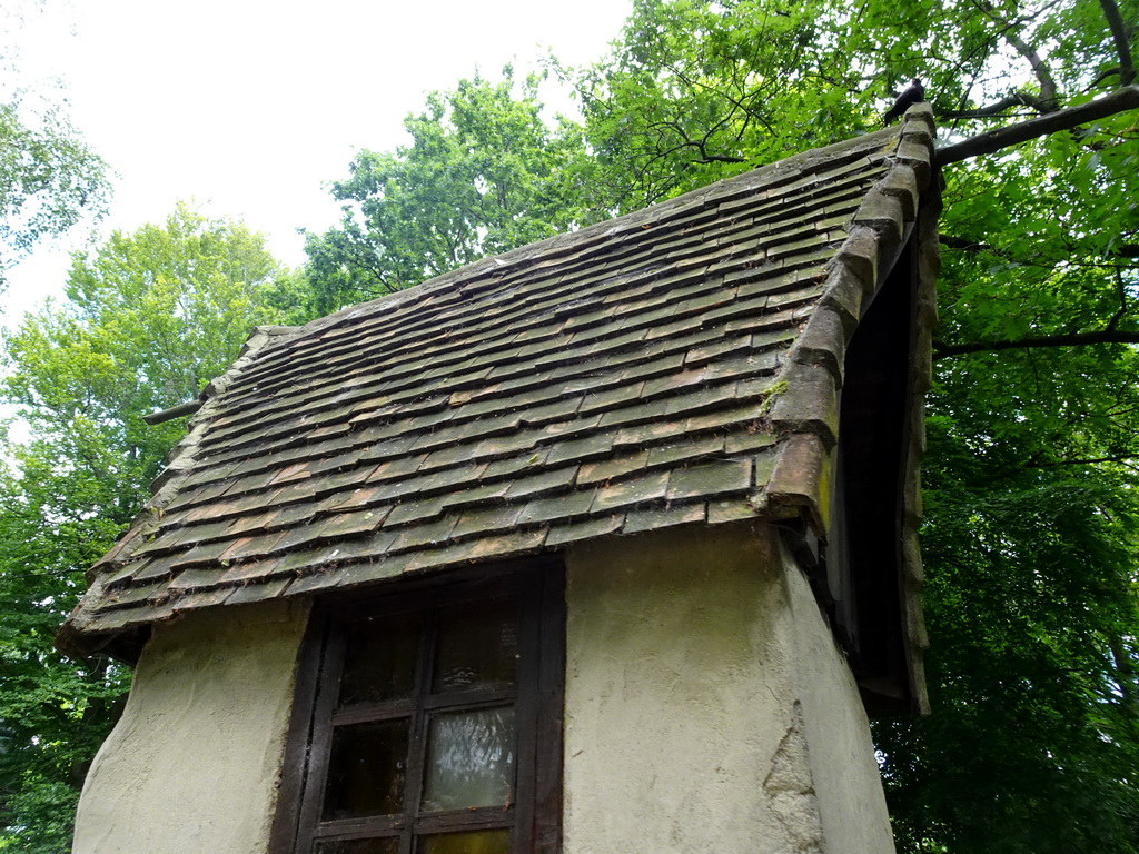 Small building near the Lal`s Brouwhuys building at the Laafland attraction at the Marerijk kingdom, viewed from the monorail