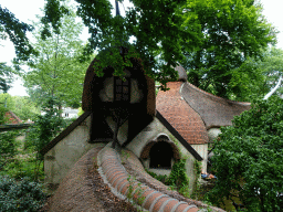 The Lal`s Brouwhuys building at the Laafland attraction at the Marerijk kingdom, viewed from the monorail