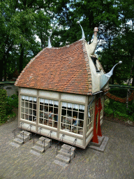 The Leerhuys building at the Laafland attraction at the Marerijk kingdom, viewed from the monorail