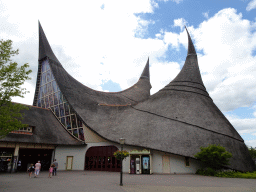 The back side of the House of the Five Senses, the entrance to the Efteling theme park, at the Dwarrelplein square