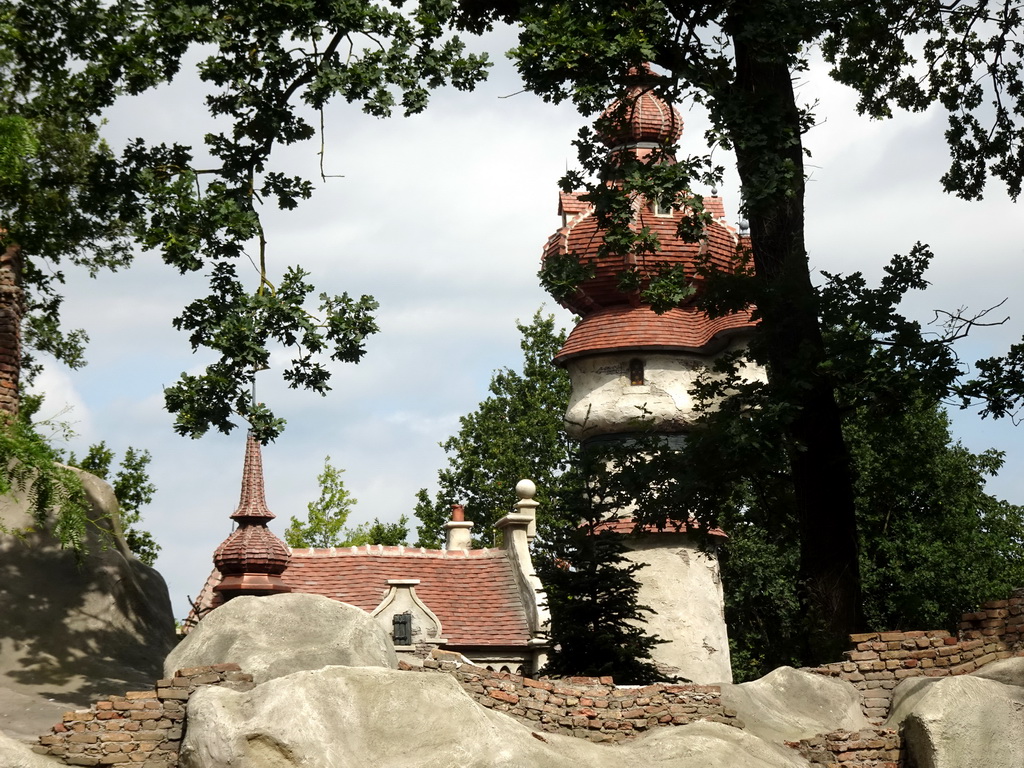 The Six Swans attraction at the Fairytale Forest at the Marerijk kingdom, under construction, viewed from the Herautenplein square