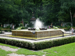 Fountain of the Frog King attraction at the Herautenplein square at the Fairytale Forest at the Marerijk kingdom