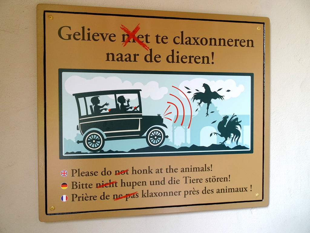 Sign at the Oude Tufferbaan attraction at the Ruigrijk kingdom