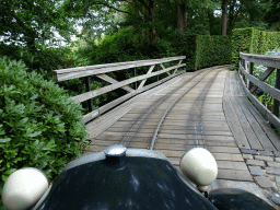 Bridge at the Oude Tufferbaan attraction at the Ruigrijk kingdom, viewed from an automobile