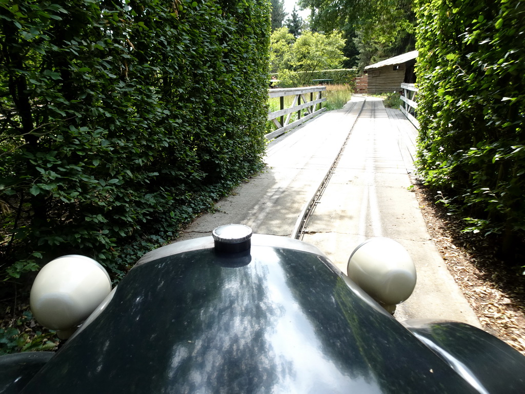 Bridge at the Oude Tufferbaan attraction at the Ruigrijk kingdom, viewed from an automobile