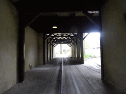 Tunnel at the Oude Tufferbaan attraction at the Ruigrijk kingdom, viewed from an automobile