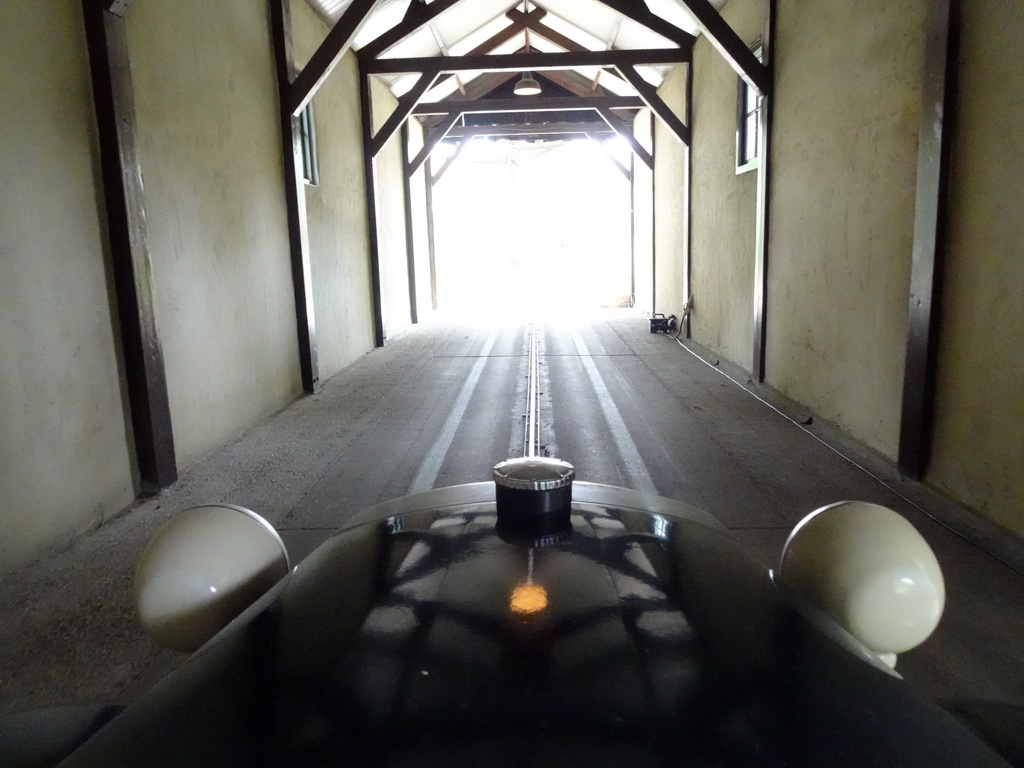 Tunnel at the Oude Tufferbaan attraction at the Ruigrijk kingdom, viewed from an automobile