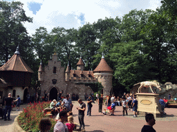 Square with the Cinderella and Donkey Lift Your Tail attractions at the Fairytale Forest at the Marerijk kingdom