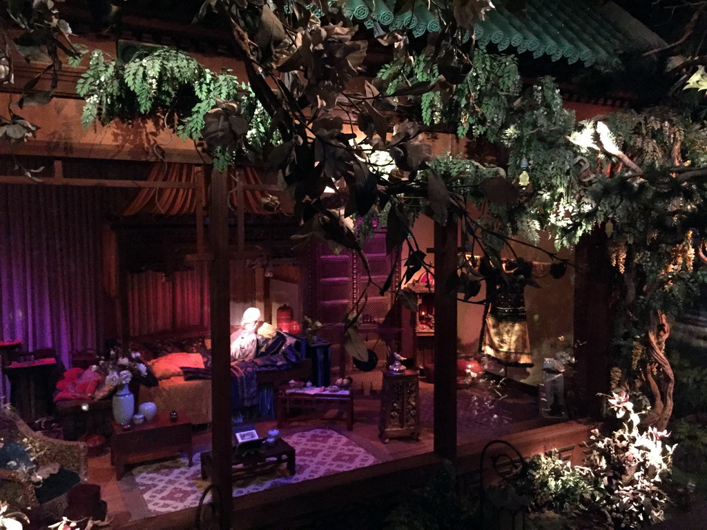 Interior of the Chinese Nightingale attraction at the Fairytale Forest at the Marerijk kingdom