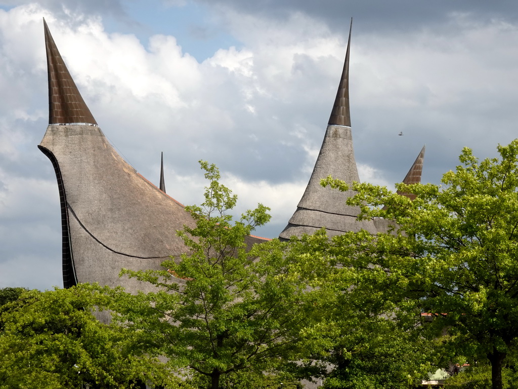 Front of the House of the Five Senses, the entrance to the Efteling theme park, viewed fom the parking lot