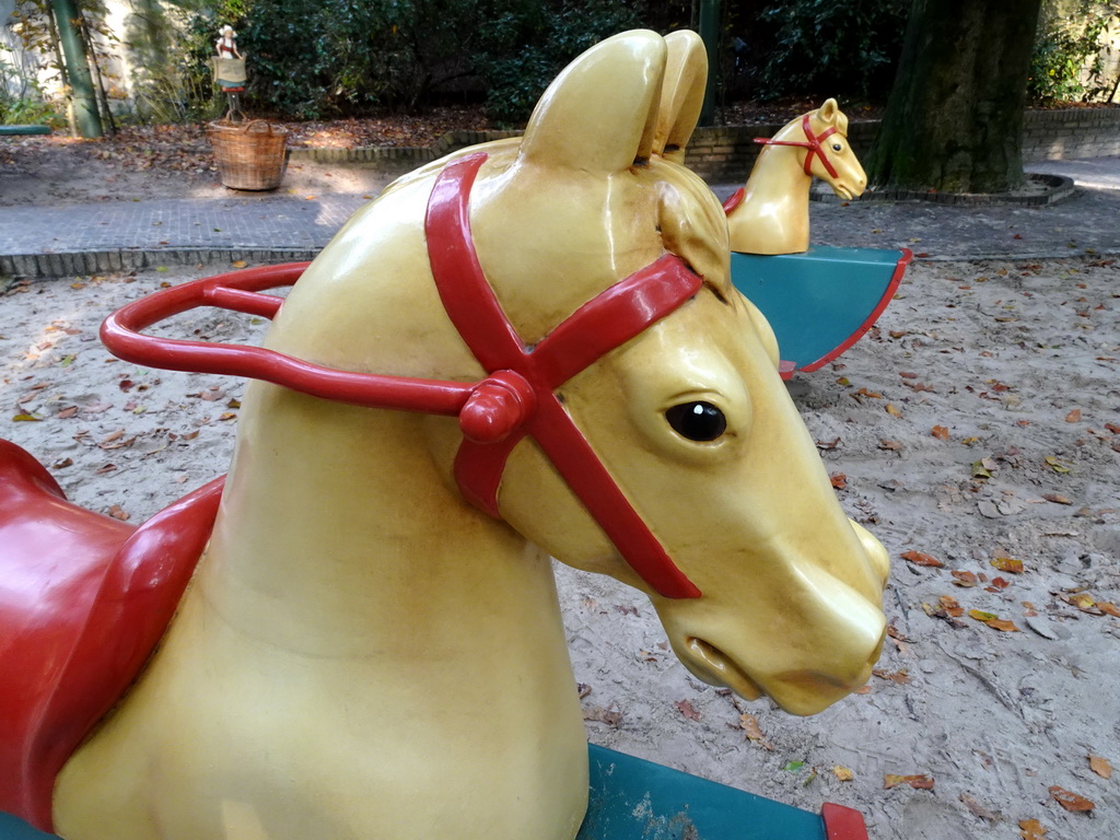 Rocking horses at the Kindervreugd playground at the Marerijk kingdom