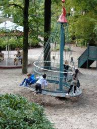 Swing at the Kindervreugd playground at the Marerijk kingdom, viewed from the monorail of the Laafland attraction