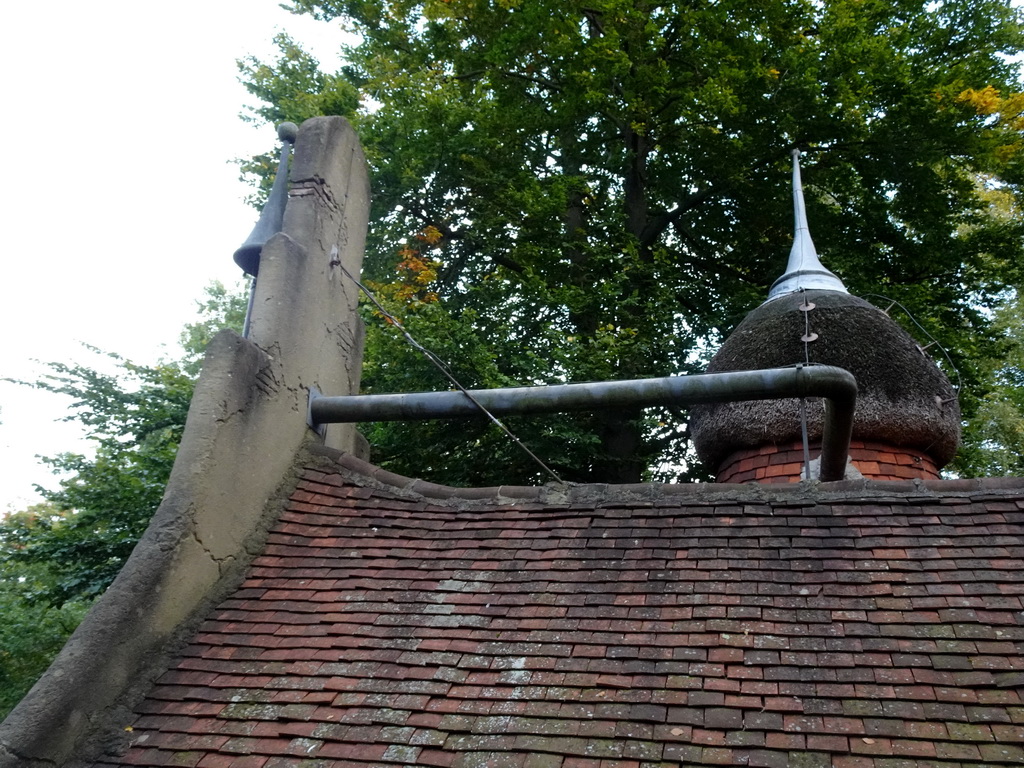 Roof of the Lal`s Brouwhuys building at the Laafland attraction at the Marerijk kingdom, viewed from the monorail