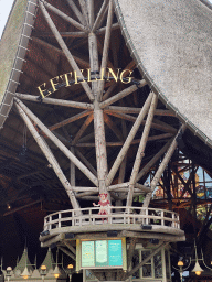 Princess Pardijn in front of the House of the Five Senses, the entrance to the Efteling theme park