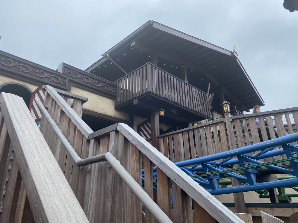 Staircase from the waiting line to the main building at the Max & Moritz attraction at the Anderrijk kingdom