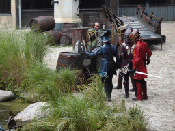 Actors on the stage of the Raveleijn theatre at the Marerijk kingdom, during the Raveleijn Parkshow