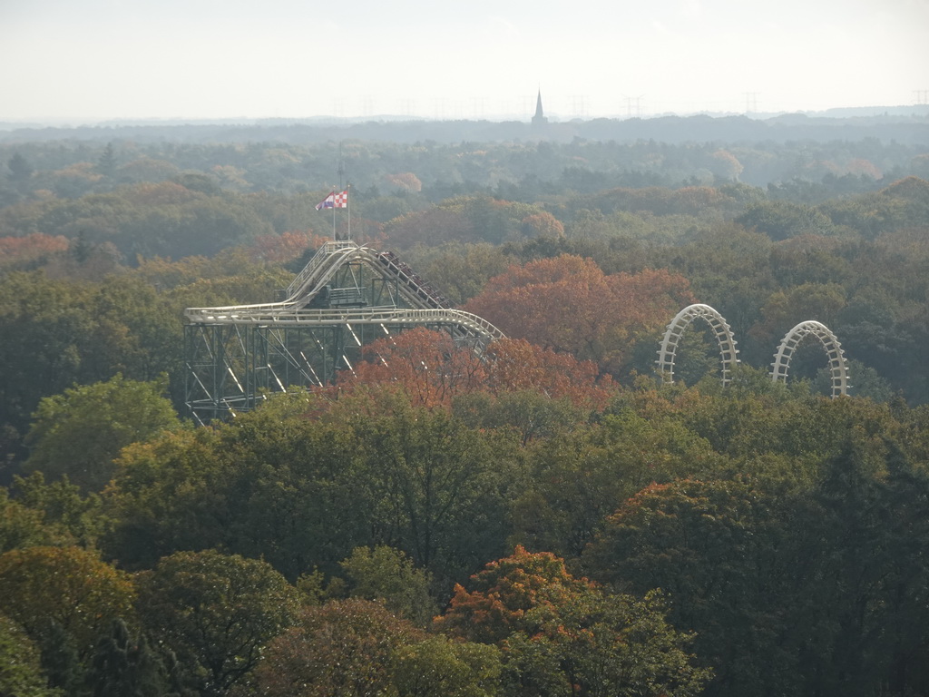 The Python attraction at the Ruigrijk kingom, viewed from the Pagoda attraction at the Reizenrijk kingdom