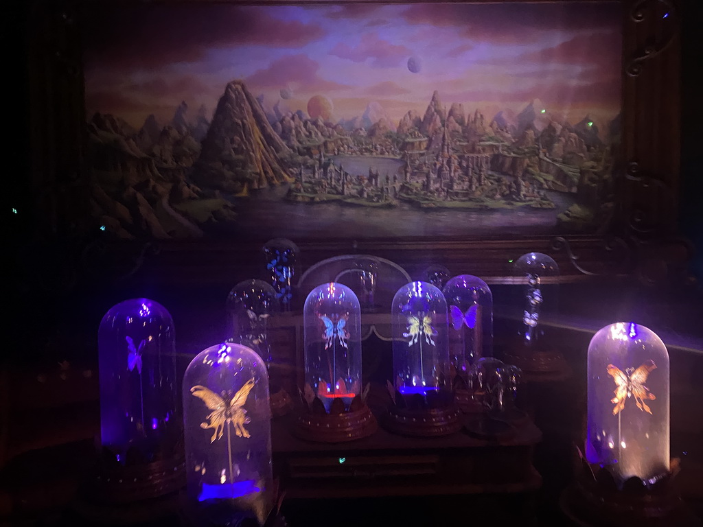 Painting and butterflies at the Panorama Salon in the Symbolica attraction at the Fantasierijk kingdom