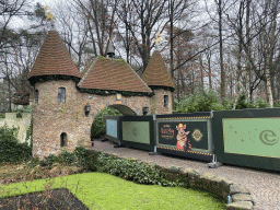 The Prinsenpoort gate and the Magical Clock attraction, under renovation, at the Fairytale Forest at the Marerijk kingdom