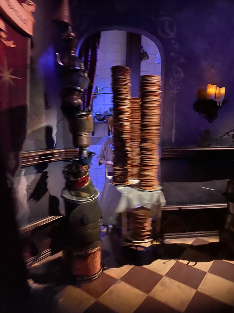 Pile of pancakes at the Provision Passage in the Symbolica attraction at the Fantasierijk kingdom