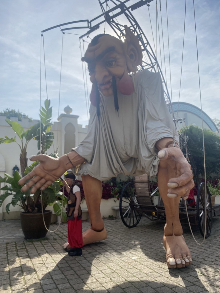 Jinn puppet at the Fata Morganaplein square at the Anderrijk kingdom, during the Summer Efteling