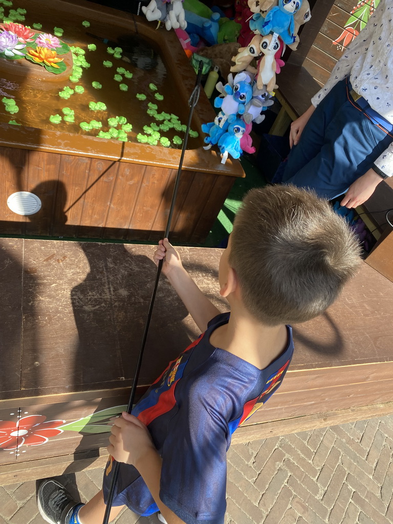 Max at the Frog Catch attraction at the Max & Moritz Square at the Anderrijk kingdom