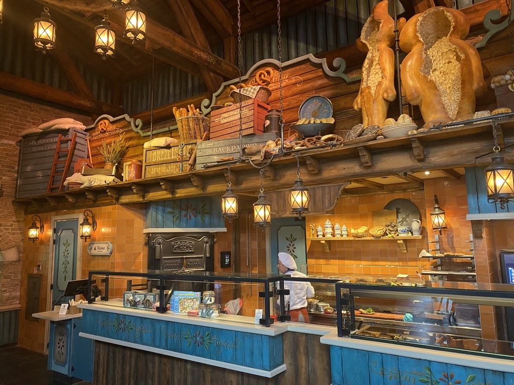 Interior of the Bäckerei Krümel restaurant at the Max & Moritz Square at the Anderrijk kingdom