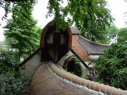 The Lal`s Brouwhuys building at the Laafland attraction at the Marerijk kingdom, viewed from the monorail