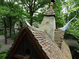 The Lijn`s Zweefhuys building at the Laafland attraction at the Marerijk kingdom, viewed from the monorail