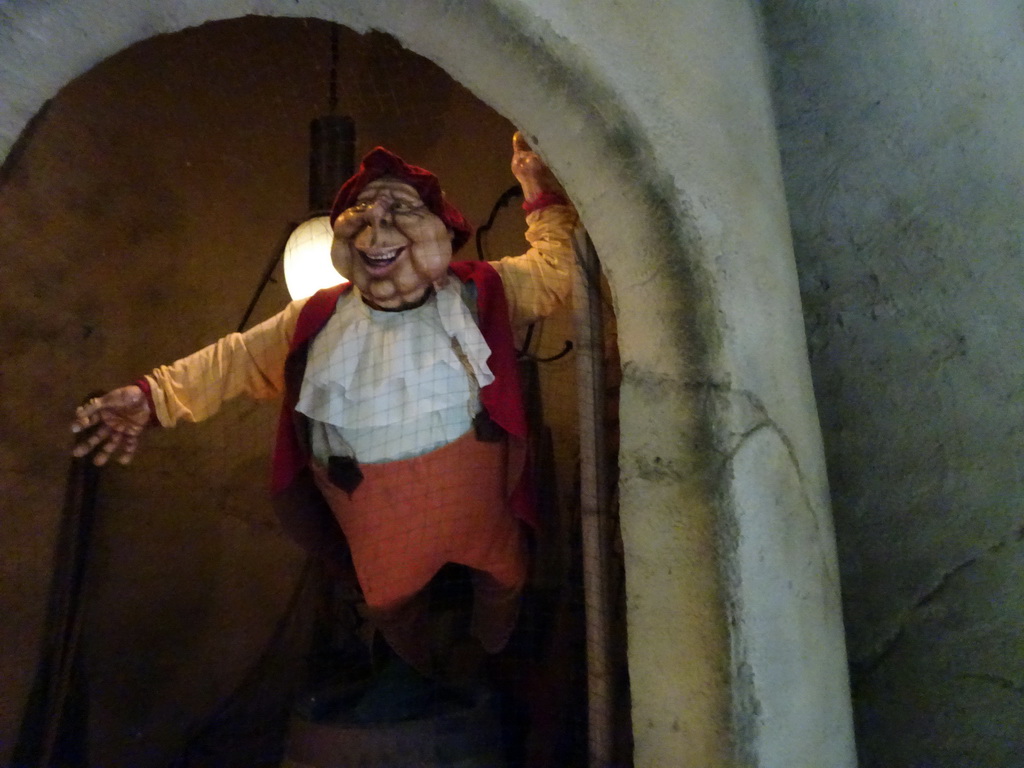 Laaf person in the Lavelhuys building at the Laafland attraction at the Marerijk kingdom, viewed from the monorail