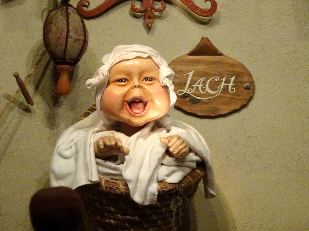Laaf baby Lach in the Lot`s Kraamhuys building at the Laafland attraction at the Marerijk kingdom