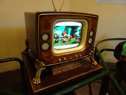 Television at the waiting line for the Carnaval Festival attraction at the Reizenrijk kingdom