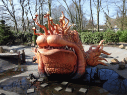 Giant fish at the Pinocchio attraction at the Fairytale Forest at the Marerijk kingdom