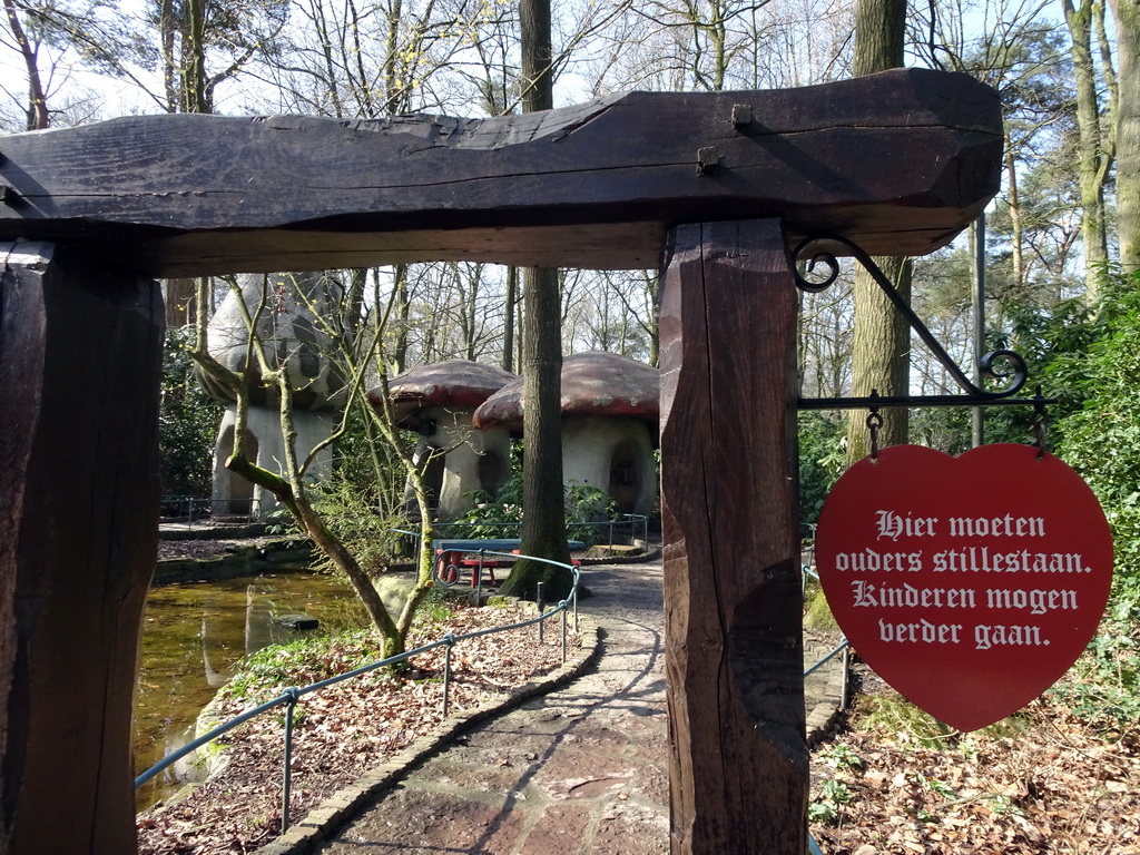 Gate at the Gnome Village attraction at the Fairytale Forest at the Marerijk kingdom