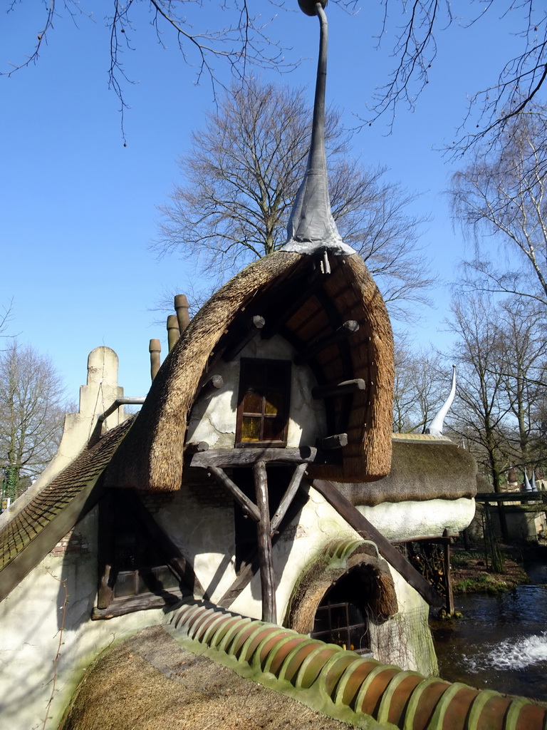 The Lal`s Brouwhuys building at the Laafland attraction at the Marerijk kingdom, viewed from the monorail