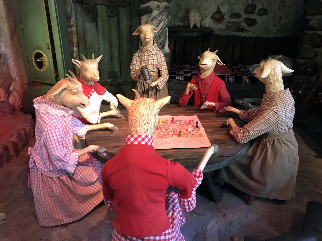 The Seven Goats at the Wolf and the Seven Kids attraction at the Fairytale Forest at the Marerijk kingdom