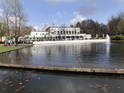 The Panorama restaurant and the Gondoletta lake at the Reizenrijk kingdom, viewed from the train