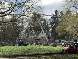 The Oude Tufferbaan and Halve Maen attractions at the Ruigrijk kingdom, viewed from the train