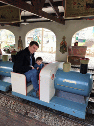Tim and Max at the Kinderspoor attraction at the Ruigrijk kingdom