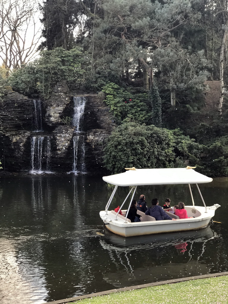 Gondoletta and waterfall at the Gondoletta lake at the Reizenrijk kingdom