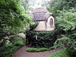 The Lot`s Kraamhuys building at the Laafland attraction at the Marerijk kingdom, viewed from the monorail