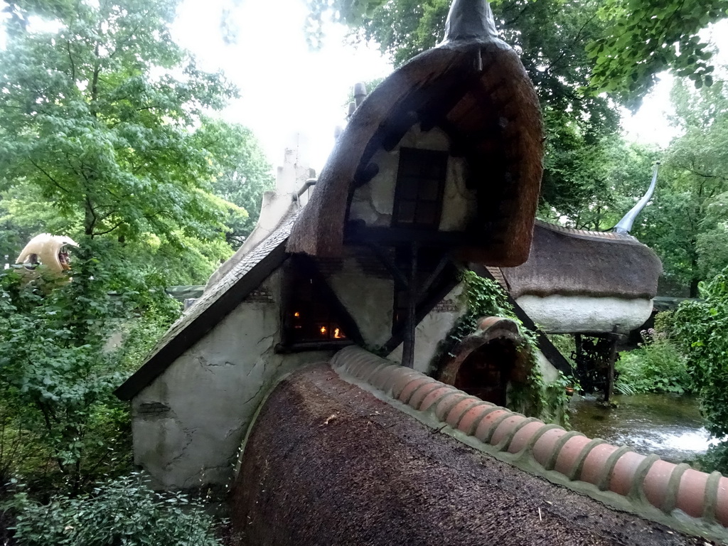 The Lal`s Brouwhuys building at the Laafland attraction at the Marerijk kingdom, viewed from the monorail