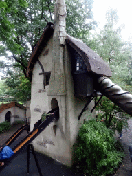 The Glijhuys building at the Laafland attraction at the Marerijk kingdom, viewed from the monorail