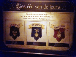 Poster with the different tours of the Symbolica attraction at the Fantasierijk kingdom