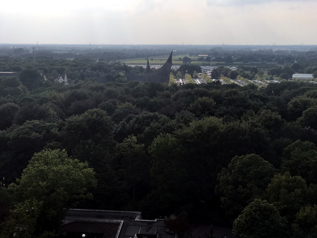 The entrance to the Efteling theme park, viewed from the Pagode attraction at the Reizenrijk kingdom