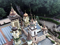 The Symbolica attraction of the Fantasierijk kingdom, viewed from the Pagode attraction at the Reizenrijk kingdom