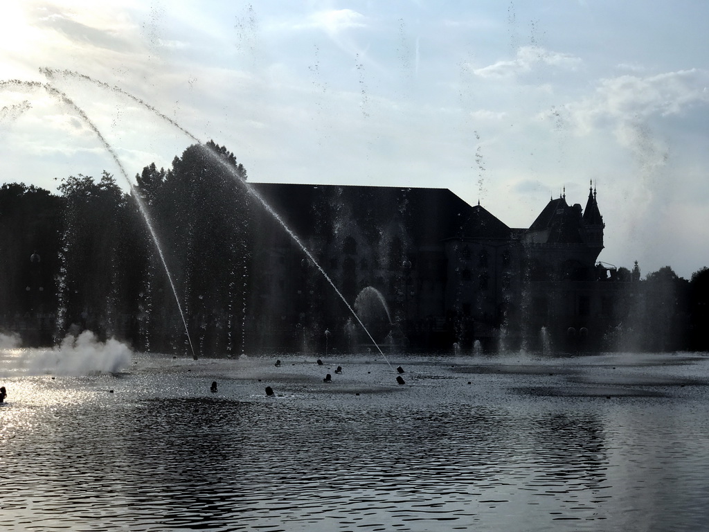The Aquanura lake and the Efteling Theatre at the Fantasierijk kingdom, during the water show