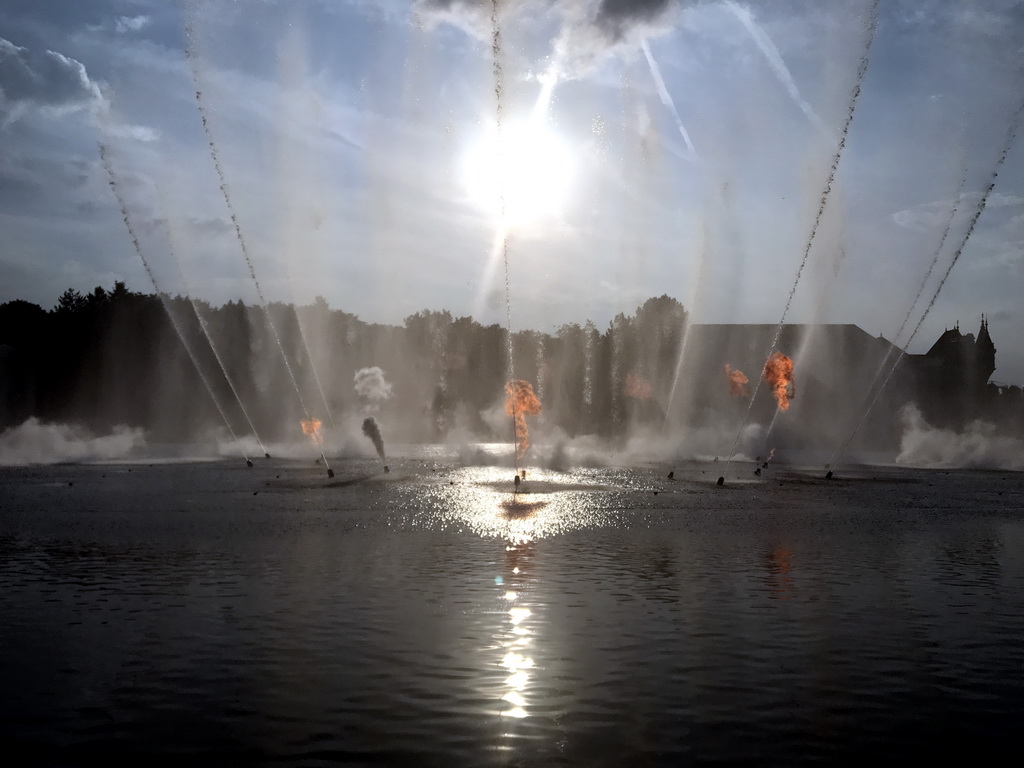 The Aquanura lake and fire at the Fantasierijk kingdom, during the water show