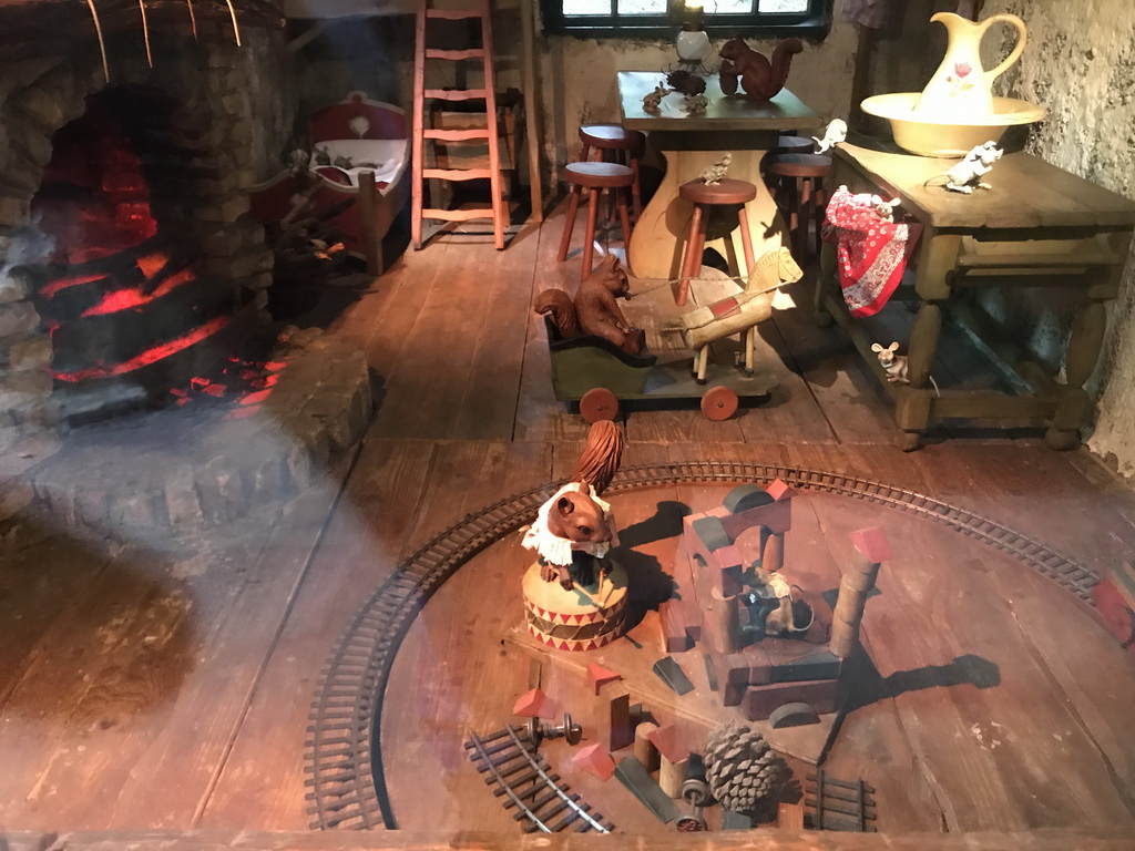 Interior of the Wolf and the Seven Kids attraction at the Fairytale Forest at the Marerijk kingdom