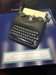 Typewriter with the letter from Belgium granting permission to build the Indian Water Lilies attraction, in the Efteling Museum at the Marerijk kingdom